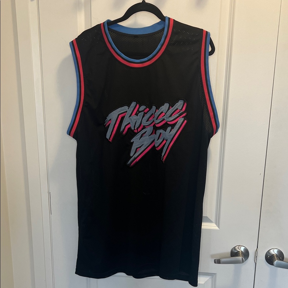 Black Graphic Sleeveless Jersey